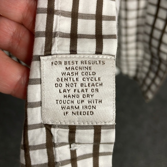 Peter Millar Mens Brown White Gingham Button Down Check Shirt Size Large - Picture 2 of 6